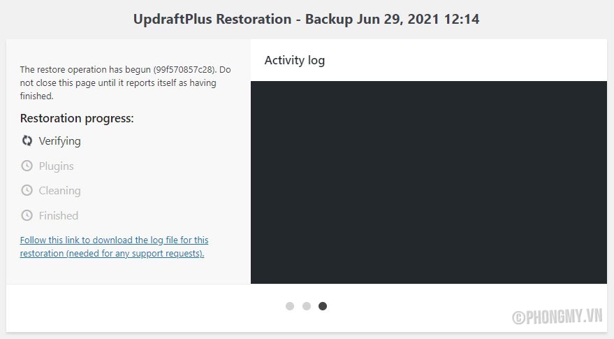 hướng dẫn restore website với updraftplus