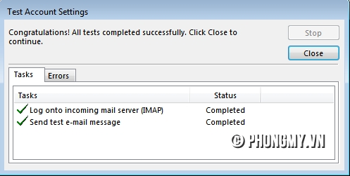 Hướng dẫn cấu hình Email Server trên Outlook